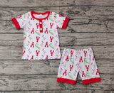 BSSO0643 Crawfish Alligators Boys Shorts Pajamas Set