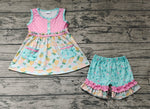 GSSO0783 Lemon Pink Dots Girls Shorts Set