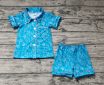 GSSO0842 Cactus Blue Girls Shorts Pajamas Set