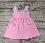 GSD0961 Flower Pink Bow Girls Dress