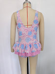 S0274 Ocean Shell Pink Summer Girls Swimsuit Onesie