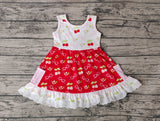 GSD0889 Strawberry Flower Red Girls Dress