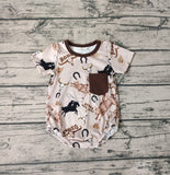 SR1358 Rodeo Brown Baby Girl Romper