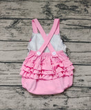 SR0911 On the Farm Pink Ruffles Baby Girl Romper