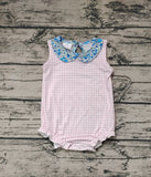 SR1087 Pink Plaid Baby Girl Romper