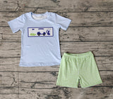 BSSO0697 Golf Plaid Boys Shorts Set