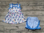 GSSO1040 Cartoon Blue Girls Shorts Set