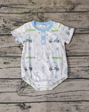 SR1070 Golf  Blue Baby Boy Romper