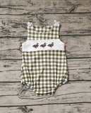 SR1169 Duck Green Plaid Baby Boy Romper