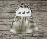 GSD0903 Duck Green Plaid Girls Dress