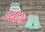GSSO0709 Watermelon Green Shorts Girl Set