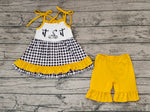 GSSO0771 Summer Ruffles Lineman Girls Shorts Set
