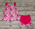 GSSO1005 Flower Pink Girls Shorts Set