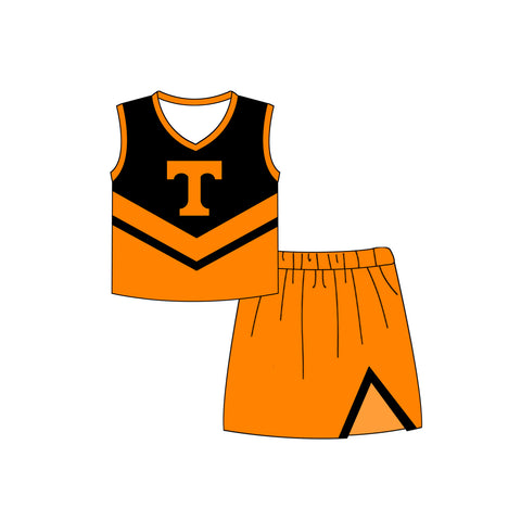 MOQ 8 pcs each style Custom Style TENNESSEE Cheer Girl Skirt Set Boys Shirt
