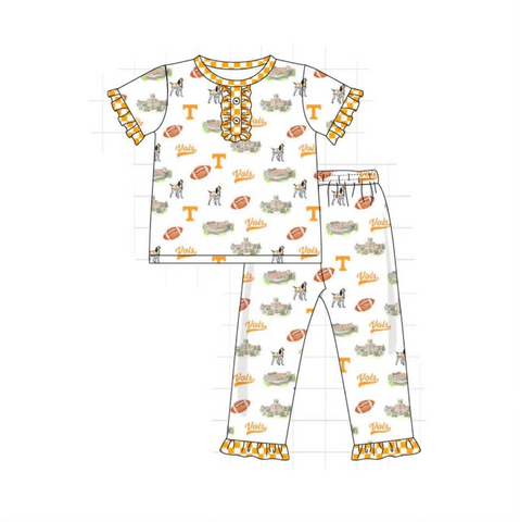 MOQ 3 pcs Custom Style Go Vols Girls Pajamas set