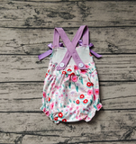 SR1417 Flower Floral Purple Cute Baby Girl Romper