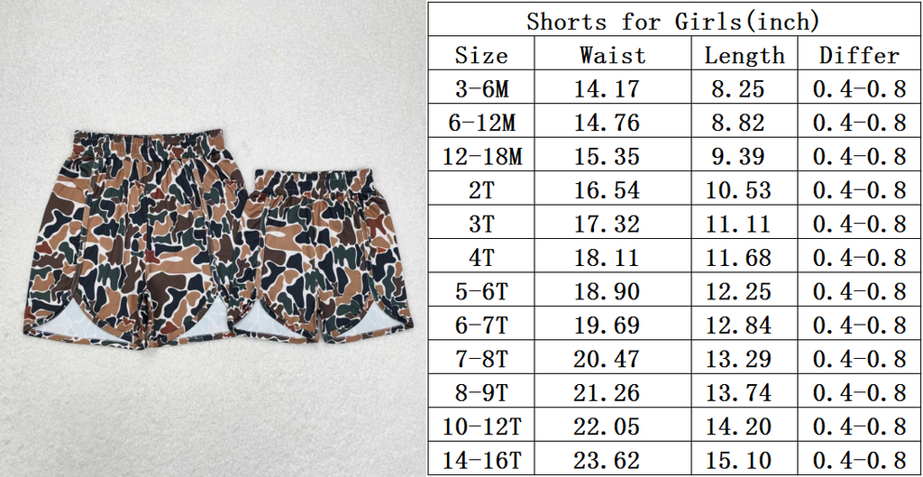 SS0354/SS0355 Camo Fashion Mommy and me Shorts Styles