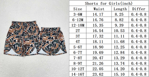 SS0354/SS0355 Camo Fashion Mommy and me Shorts Styles