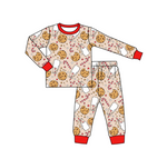 MOQ 3 pcs Custom Style Christmas Cookie Kids Boys Pajamas set