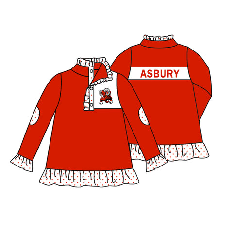 MOQ 3 pcs Custom Style ASBURY Pullover Ziper Shirt Top Girl