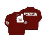 MOQ 3 pcs Custom Style WILDCATS Pullover Ziper Shirt Top Boy