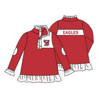 MOQ 3 pcs Custom Style EAGLES Pullover Ziper Shirt Top Girl