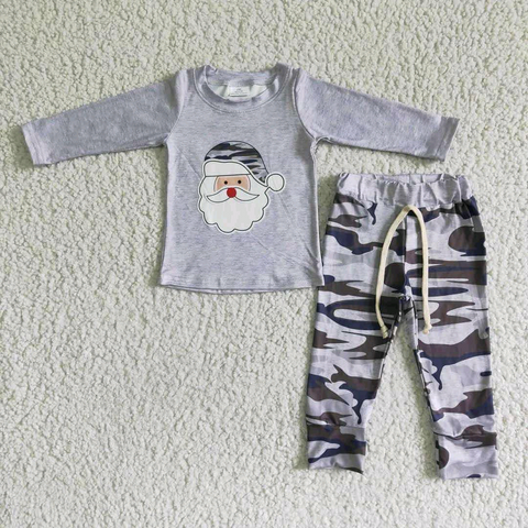 6 B7-37 Christmas Santa Camo Grey Boys Set