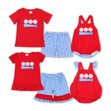 Embroidery Baseball Red Kids Sibling Matching Clothes