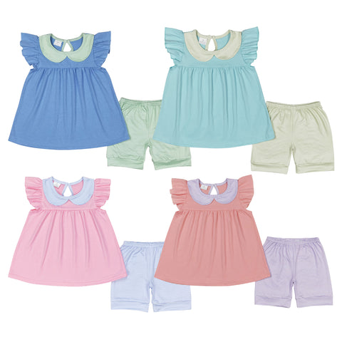 Girls Cotton Colorful Summer Shorts Outfits Sister Matching Clothes