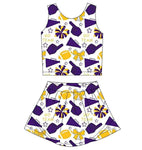 MOQ 5 pcs each style Custom Style Game Day Go Team Girls Skorts Set