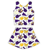 MOQ 5 pcs each style Custom Style Game Day Go Team Girls Skorts Set
