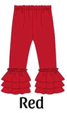 MOQ 8 pcs Custom Style Each Color Truffle Ruffles Girl's Pants