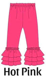 MOQ 8 pcs Custom Style Each Color Truffle Ruffles Girl's Pants