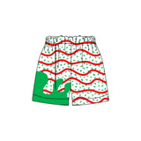 MOQ 5 pcs Custom Style Christmas Drip Sprinkles Green Boy's Shorts
