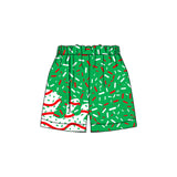 MOQ 5 pcs Custom Style Christmas Drip Sprinkles Green Boy's Shorts