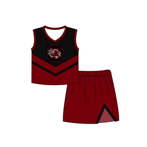 Custom Style MOQ 5 pcs GAMECOCKS Cheer Girl Skirt Set