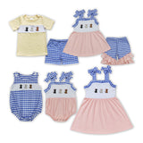 Embroidery Dog Cute Kids Sibling Matching Clothes