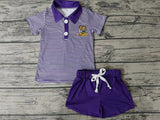 MOQ 5 Pcs Each Style Custom Style University team Print LSU Matching Kids Clothing