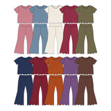 Preorder MOQ 5 Pcs Each Color Colorful Solid Color Scallop Edge Girls Outfits