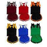 Preorder MOQ 5 Pcs Each Style Team Colors Solid Color Bows Girls Shorts Outfits