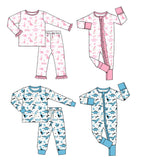 Preorder MOQ 5 pcs Each Style Easter Eggs Dinosaur ROAR Print Pajamas Kids Matching Clothes