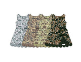 Preorder MOQ 5 Pcs Each Style Camo Scallop Edge Shorts Liner Yoga Girls Dress Onesie