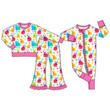 Preorder MOQ 5 pcs Each Style Easter Bunny Butterflies Rose Red Kids Matching Clothes