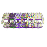 Preorder MOQ 5 pcs Each Style Mardi Gras Purple Ruffles Girls Shorts Set Kids Matching Clothes