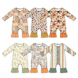 Preorder MOQ 5 pcs Each Style Fall Flower Floral Baby Romper