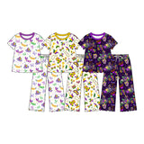 Preorder MOQ 5 pcs Each Style Mardi Gras Mask Scallop Edge Kids Matching Clothes