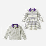 Preorder MOQ 5 pcs Each Style Mardi Gras Stripe Polo Kids Matching Clothes