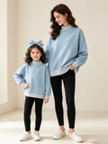 Preorder MOQ 5 pcs Each Thick Sweatshirts Light Blue Mommy And Me Clothes