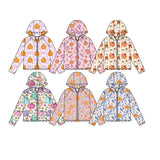 Preorder MOQ 5 pcs Each Style Pumpkin Bows Scallop Edge Kids Girls Hoodie Coat