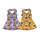 Preorder MOQ 5 pcs each style University Team Yoga Polo Zipper Girl's Dress Onesie